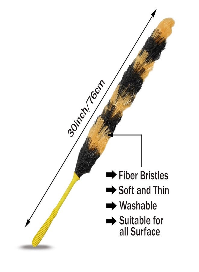 Voir Magic Fiber Static Feather Duster for Dusting, Home Cleaning, Ceiling Fans, High Surfaces, Car Dashboard Cleaner and Multipurpose Use Billy Duster Black and Orange (Pack of 1) - Image 2